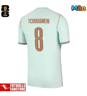Frankrike Aurelien Tchouameni #8 Bortatröja VM 2026 Kortärmad